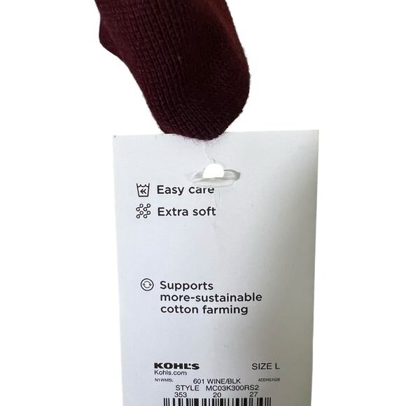 NWT Croft & Barrow 1/4 Zip Fleece Pullover Sz L Burgundy Extra Soft Sustainable - Picture 6 of 6